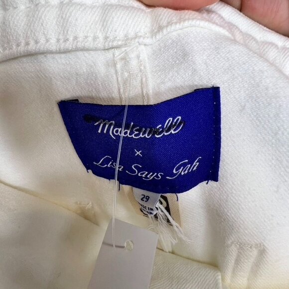 Madewell X Lisa Says Gah The perfect Wide Leg Crop Jeans Eyelet White 29 NWT - Picture 4 of 11